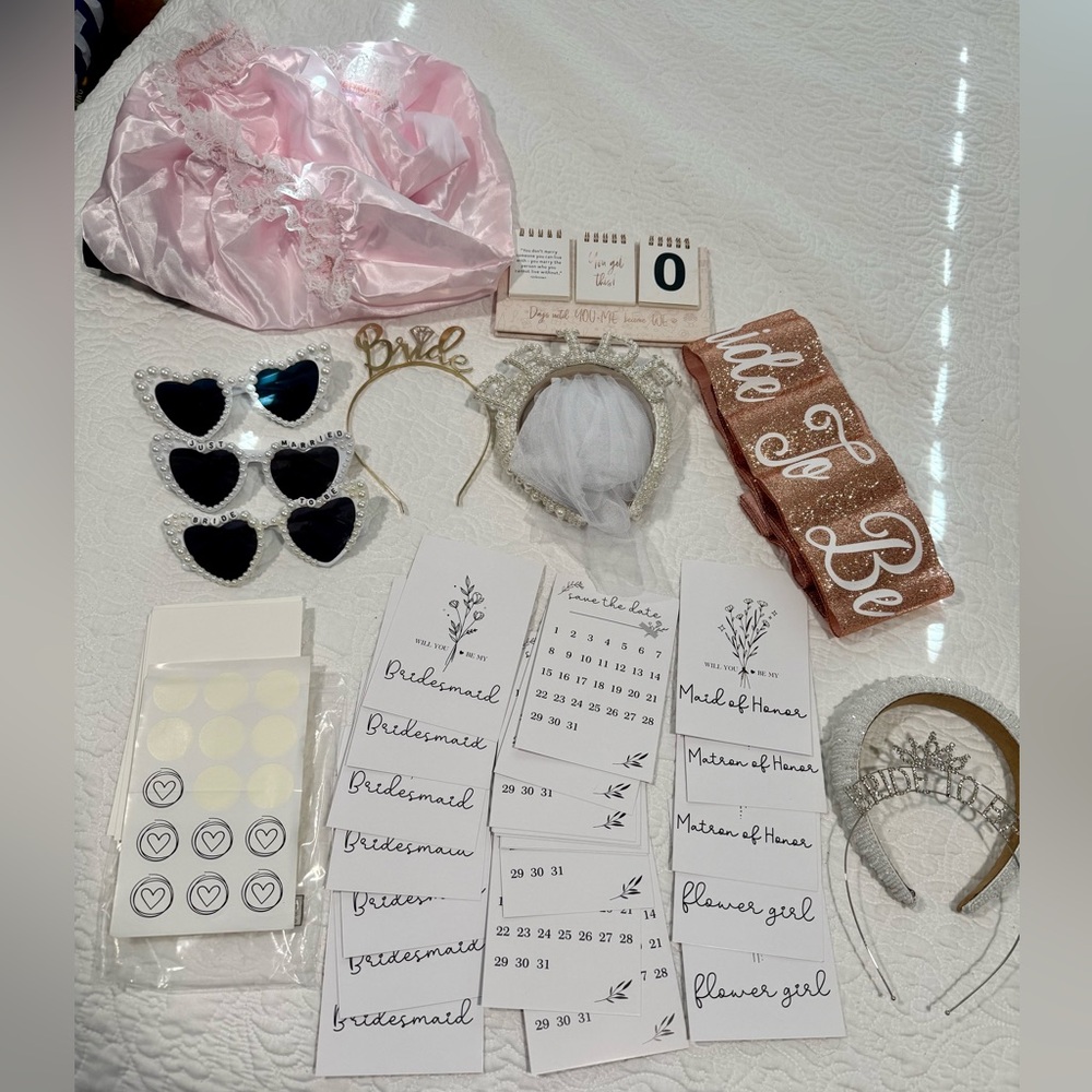 Bride Miscellaneous Items, Save the date cards, h… - image 1